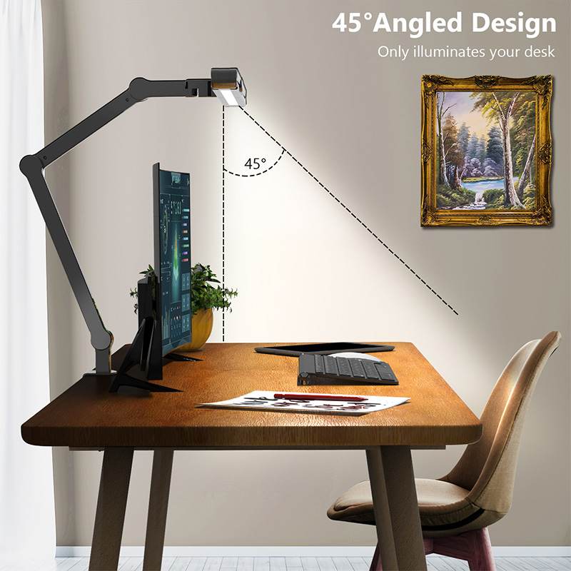 Ultra Bright LED Desk Lamp with Swing Arm, Touch Sensor Led Reading Light Desk Table Lamp with Clamp - Image 2
