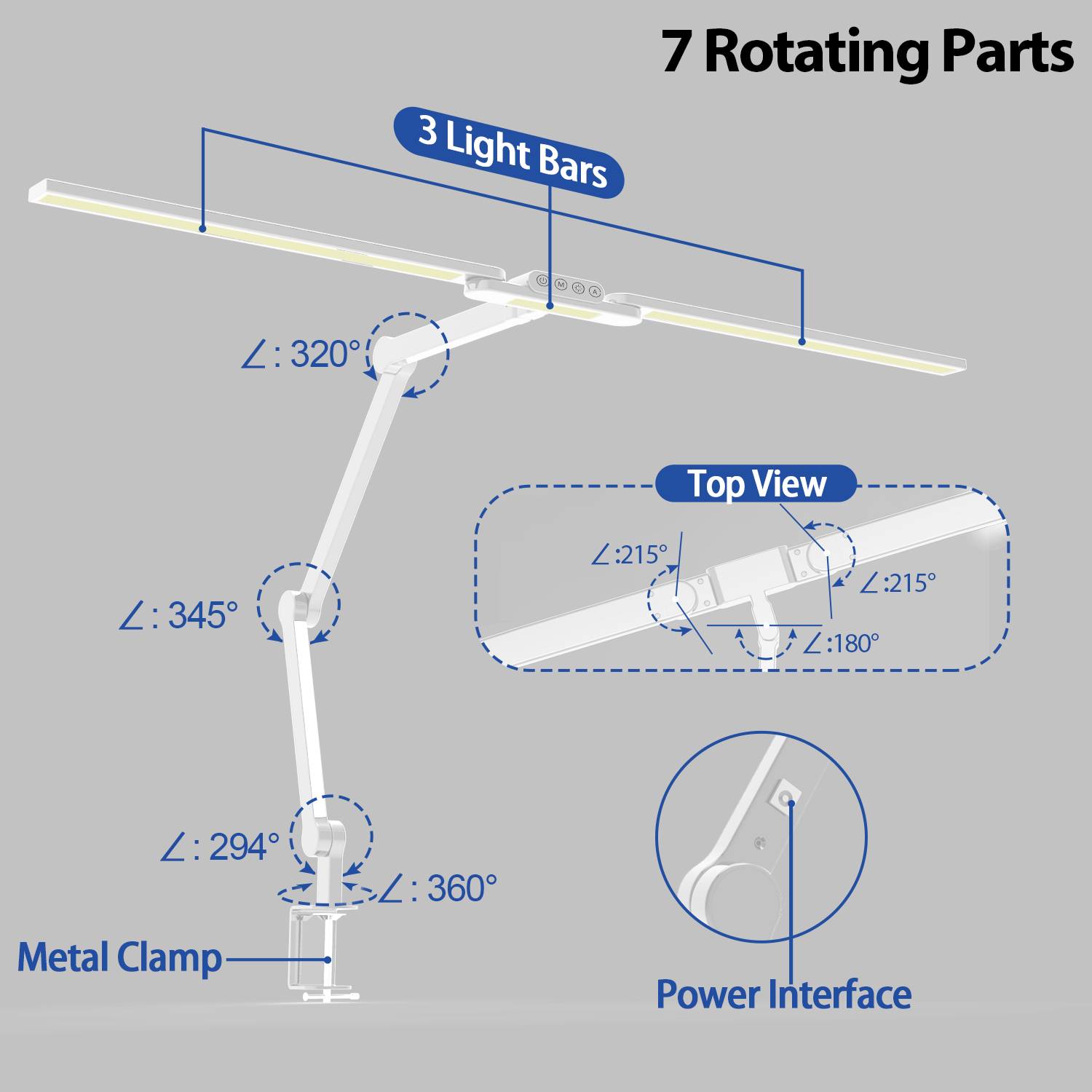 Double Head LED Desk Lamp Modern Architect Desk Lamp for Home Office,LED Table Lamp with Rotating Joint - Image 2