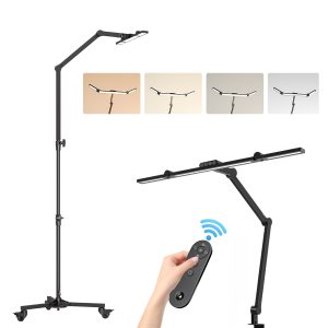 Led Floor Lamp,Modern Reading Adjustable Standing Height 3 Colors and Stepless Brightness Work Lamp for Living Room Bedroom